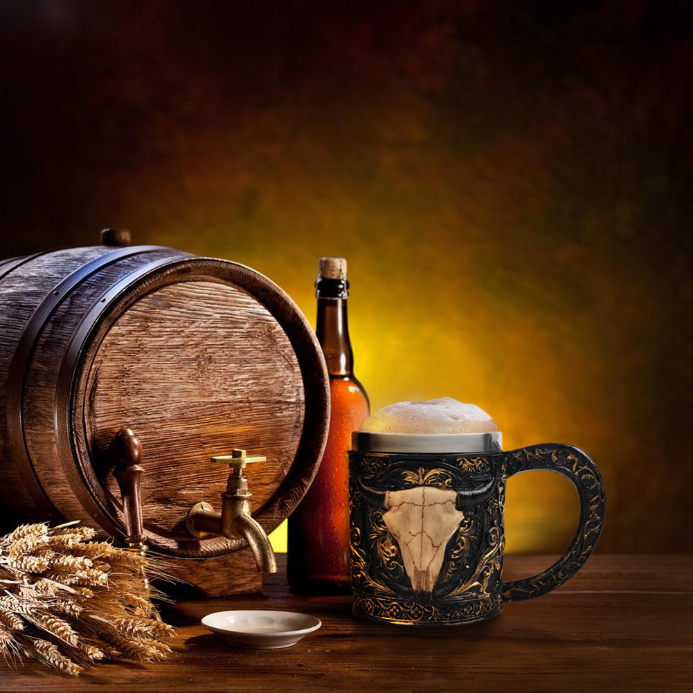 Sheep Horn Head Stainless Steel Resin 3D Beer Mug Goblet Game Tankard Coffee Cup Wine Glass Mugs 350ml BEST GOT Gift - Image 5