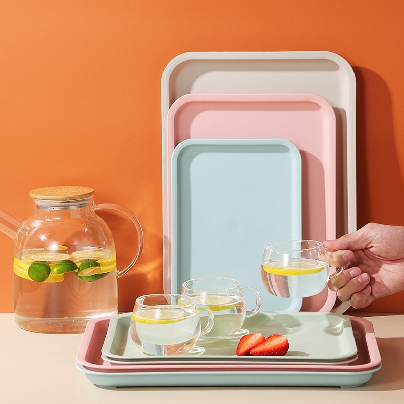 Nordic-style Tray Tea Tray Plastic Rectangular Living Room