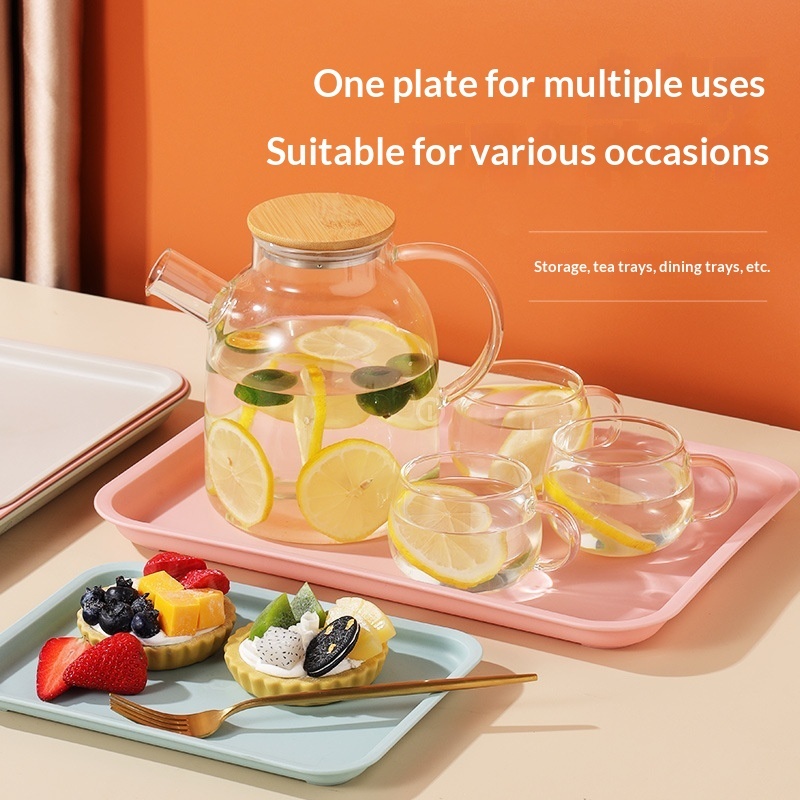 Nordic-style Tray Tea Tray Plastic Rectangular Living Room - Image 4