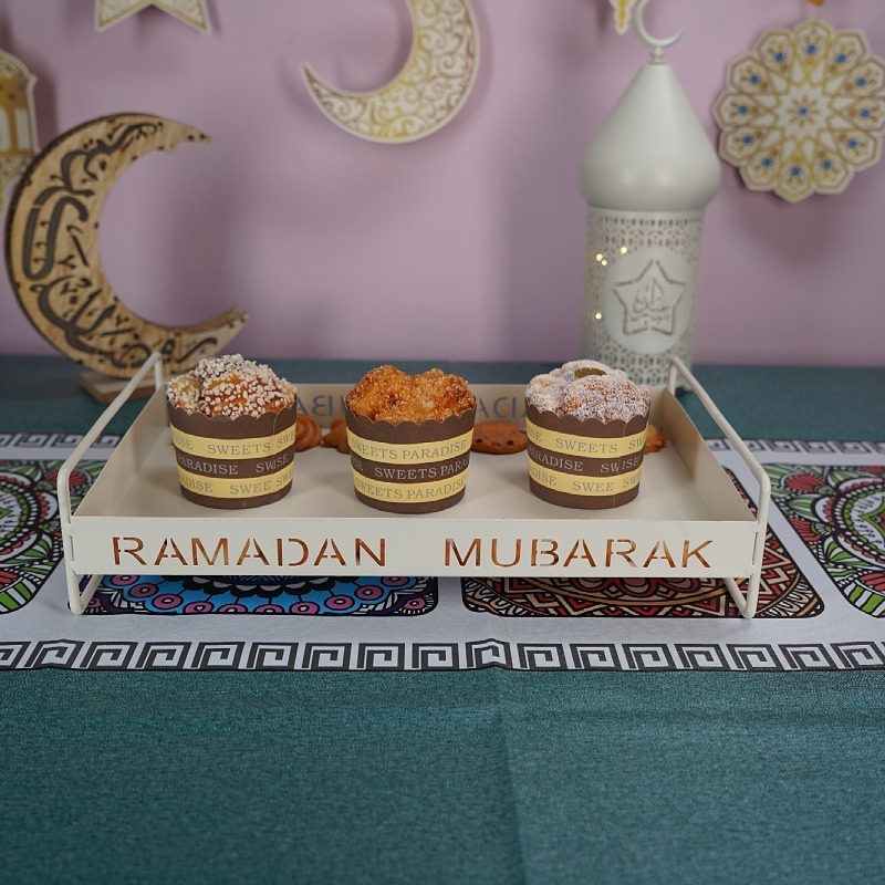 Iron Golden Tray Dessert Stand Decorative Ornament For Ramadan Festival - Image 7