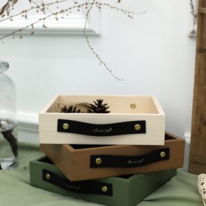 Leather Handle Storage Tray Entrance Key Tray