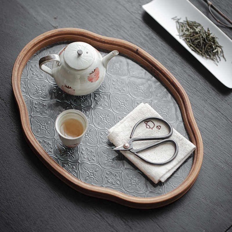 Vintage Glass Teapot Tray Storage Tray
