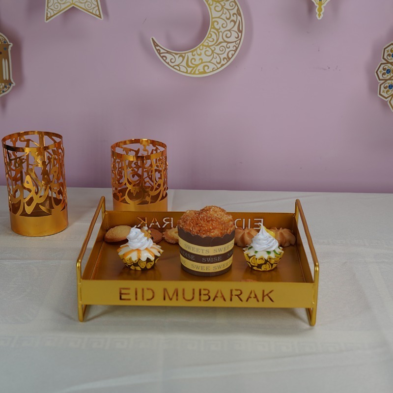 Iron Golden Tray Dessert Stand Decorative Ornament For Ramadan Festival - Image 10